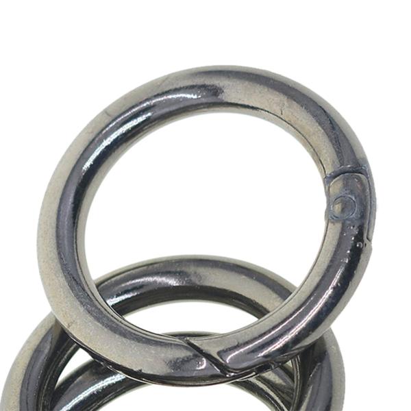 6 個のスプリングゲート O リング 32mm キーホルダー用ハンドバッグストラップクラフトブラック
