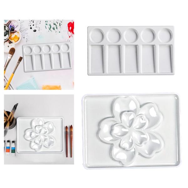 10スロットペイントパレットトレイミキシングパレットアクリル油絵用品用19.2cmx10.8cm