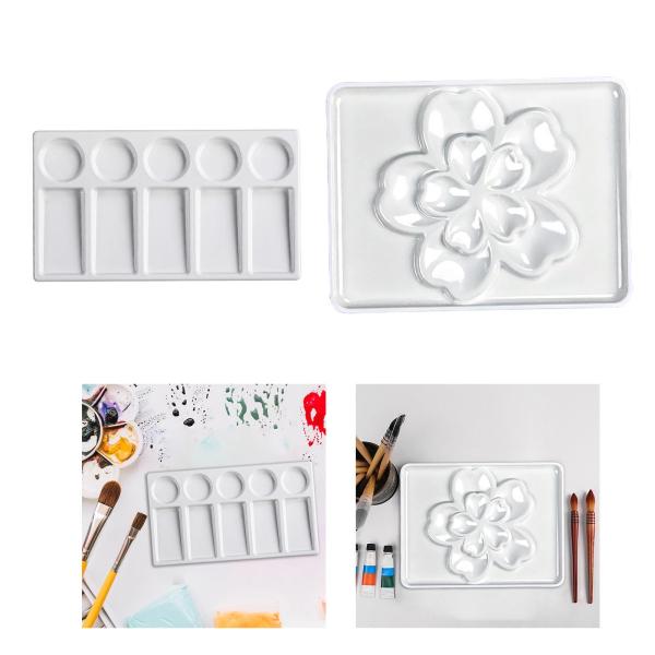 10スロットペイントパレットトレイミキシングパレットアクリル油絵用品用19.2cmx10.8cm