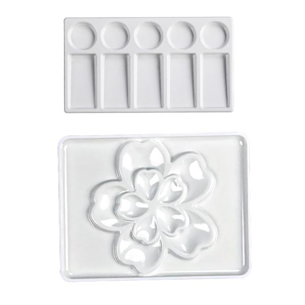 10スロットペイントパレットトレイミキシングパレットアクリル油絵用品用19.2cmx10.8cm