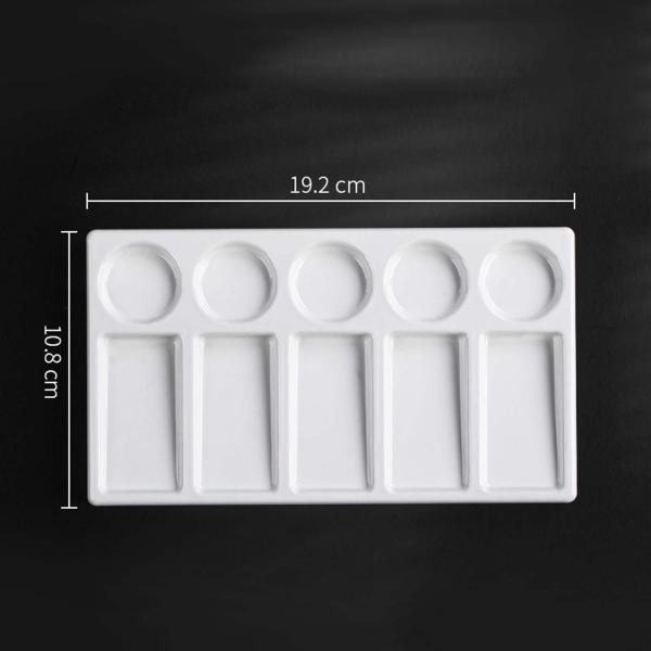 10スロットペイントパレットトレイミキシングパレットアクリル油絵用品用19.2cmx10.8cm