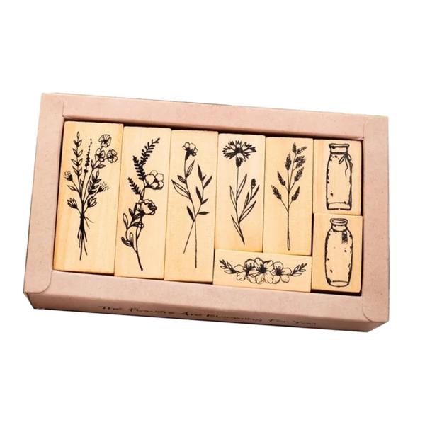 木製スタンプ 耐久性のある装飾木製スタンプ スクラップブッキング用 クラフト描画スタイル A