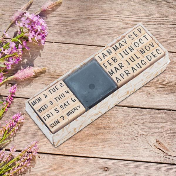 40x 木製アルファベット番号スタンプ スクラップブッキング用品 描画ジャーナル スタイル C