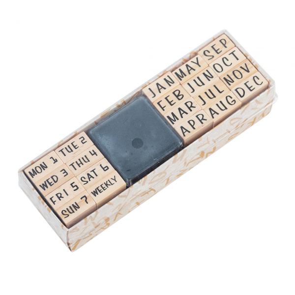 40x 木製アルファベット番号スタンプ スクラップブッキング用品 描画ジャーナル スタイル C