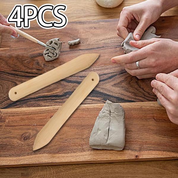 4x 陶器ツール モデリング彫刻ツール 軽量セラミック粘土ツール 彫刻ツール 初心者用 アート DIY 用品 手芸用品