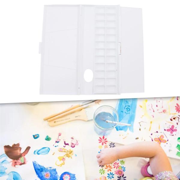空の水彩パレットペイントケース、アクリル絵画ガッシュ用水彩ペイントボックス、男性用ミキシングトレイペイントパレット