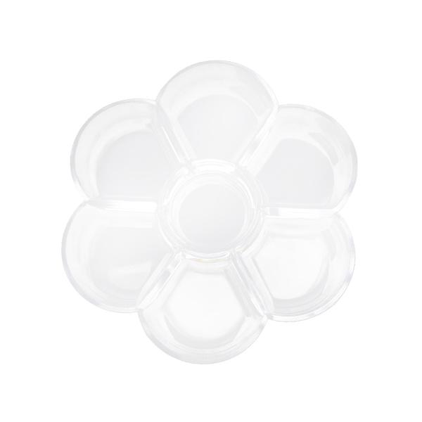 アーティストペイントパレット、水彩絵の具収納ボックス、ポータブル梅の花の形のDIYガッシュミキシングトレイ、子供、学生用