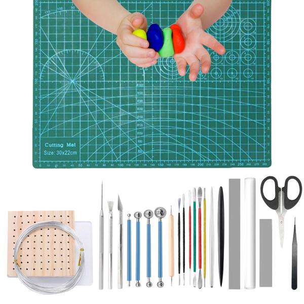 25ピースポリマークレイツールセット陶器ツール粘土彫刻ツールセラミックツール大人初心者専門家向け