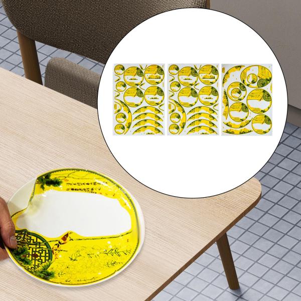 3ピース セラミックデカール 釉薬上塗り 高温 DIY 釉薬下塗り 花紙アップリケ エナメルデカール セラミックプレート マグカップ用