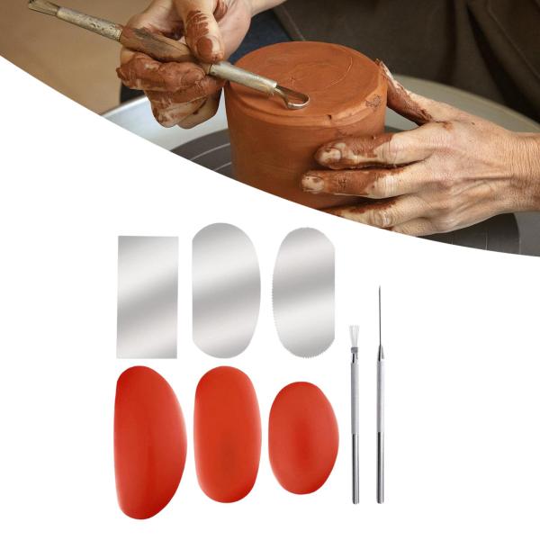 陶器粘土リブ 陶器トリミングツール DIY セラミック粘土彫刻ツール 彫刻用 陶器モデリング用品