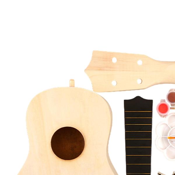 ウクレレ DIY キット 未完成 初心者向け 子供用 ペイント 木製 組み立て おもちゃ 17cmx53cm
