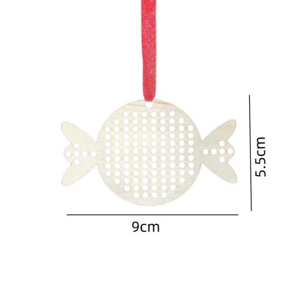 木製クロスステッチキット DIY クリスマスペンダント クリスマス吊り下げデコレーション キャンディ メープルリーフ