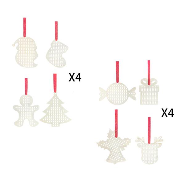 木製クロスステッチキット DIY クリスマスペンダント クリスマス吊り下げデコレーション キャンディ メープルリーフ