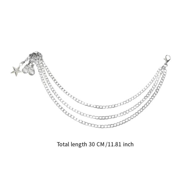 シューチェーン 靴アクセサリー ロブスタークラスプ付き 多層チェーン 靴ひもチャームチェーン 靴装飾 レディース メンズ スニーカー用