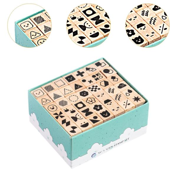 42x 木製スタンプ クリエイティブスタンプ DIY ゴムスタンプ アートクラフト DIY アクセサリー スクラップブッキング用品 カード作り 文房具