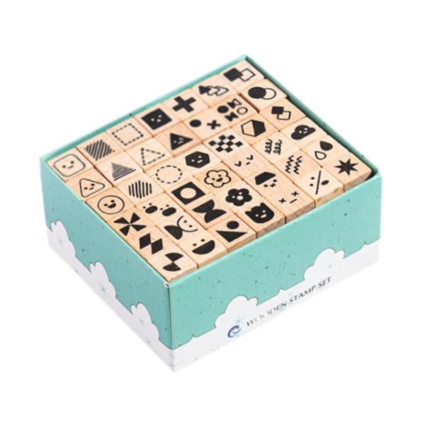 42x 木製スタンプ クリエイティブスタンプ DIY ゴムスタンプ アートクラフト DIY アクセサリー スクラップブッキング用品 カード作り 文房具