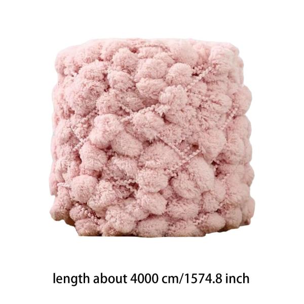 4 玉 かぎ針編み ポンポン チャンキーヤーン スカーフ クッション DIY 用 ピンク