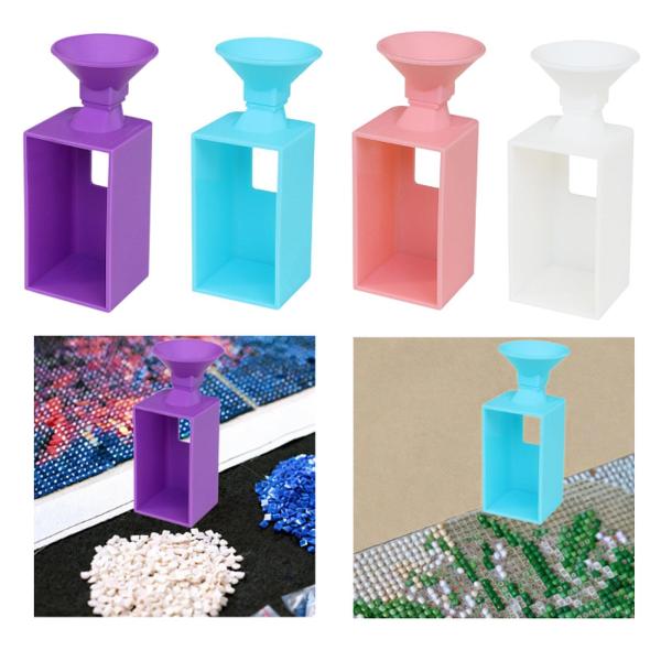 ダイヤモンドアートワークドリルファネル実用的なポータブルクラフト用品DIY再利用可能パープル