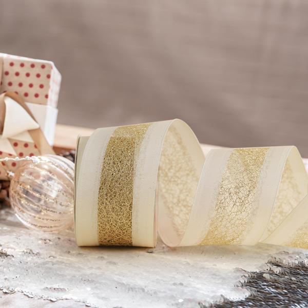 クリスマスリボン エレガント ワイヤー付き パーティー用品 ギフト包装 DIY ボウスタイル D