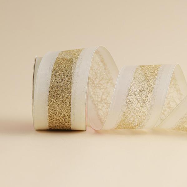 クリスマスリボン エレガント ワイヤー付き パーティー用品 ギフト包装 DIY ボウスタイル D