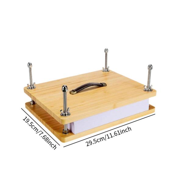 竹製ブックプレスポータブルブックバインディングマシンホームオフィス用デスクトップ29.5cm x 19.5cm