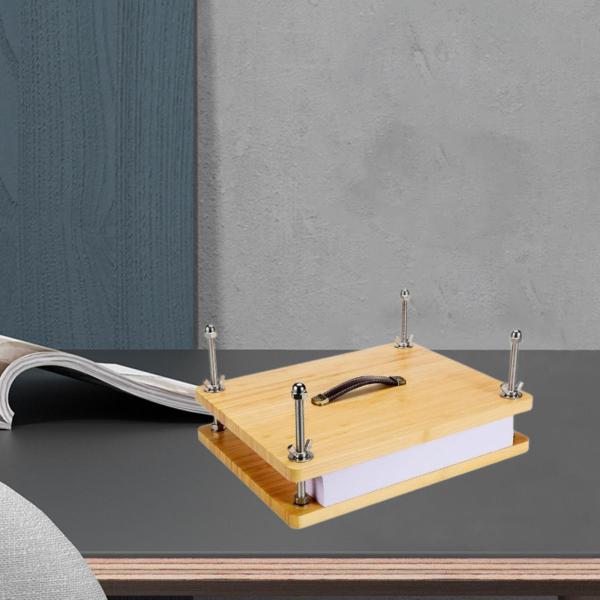 竹製ブックプレスポータブルブックバインディングマシンホームオフィス用デスクトップ29.5cm x 19.5cm