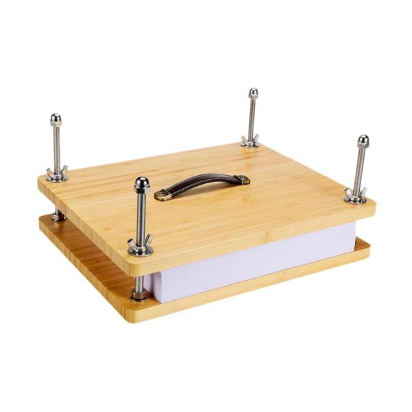 竹製ブックプレスポータブルブックバインディングマシンホームオフィス用デスクトップ29.5cm x 19.5cm