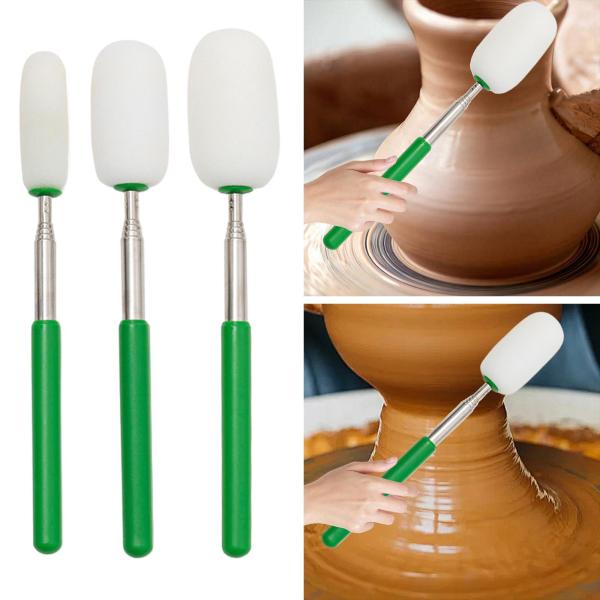 伸縮式陶器用スポンジ棒 細長い陶器用陶器成形ツール S