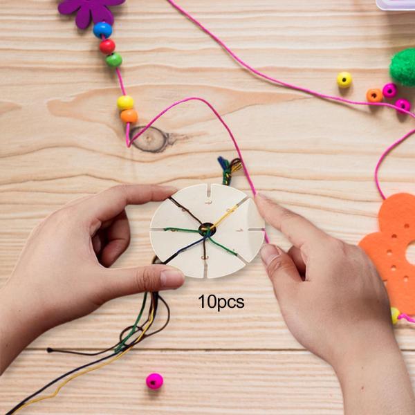 組紐ディスクブレスレットディスクブレスレット編組ブレスレット作成 DIY 直径 8 センチメートル木製ブレスレット編組プレート編組ディスク