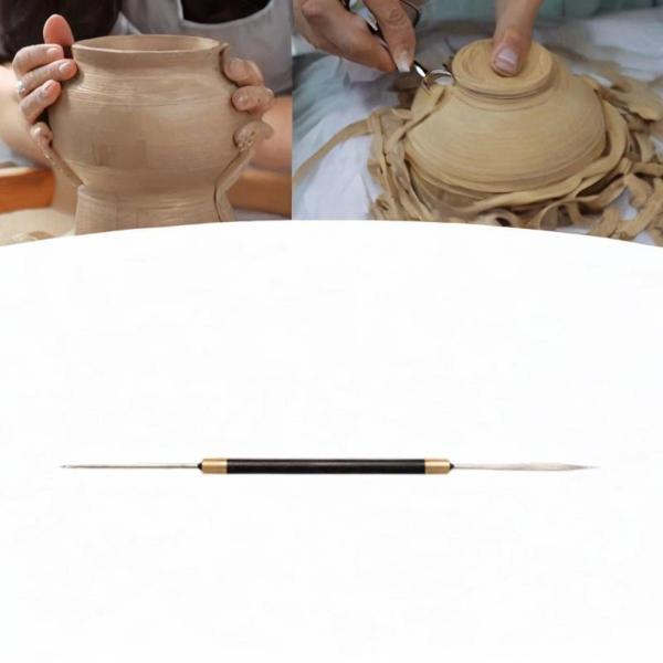 陶器粘土ツール 粘土ホールパンチャー 快適なグリップ付き 安定した陶器彫刻ツール 陶器装飾用陶器カッター