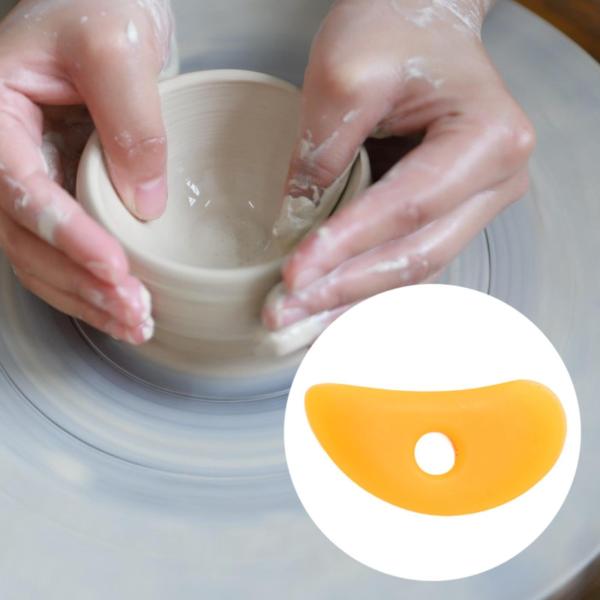 陶器用粘土リブ 日常作業用 陶器粘土用丈夫なゴムリブ オレンジ