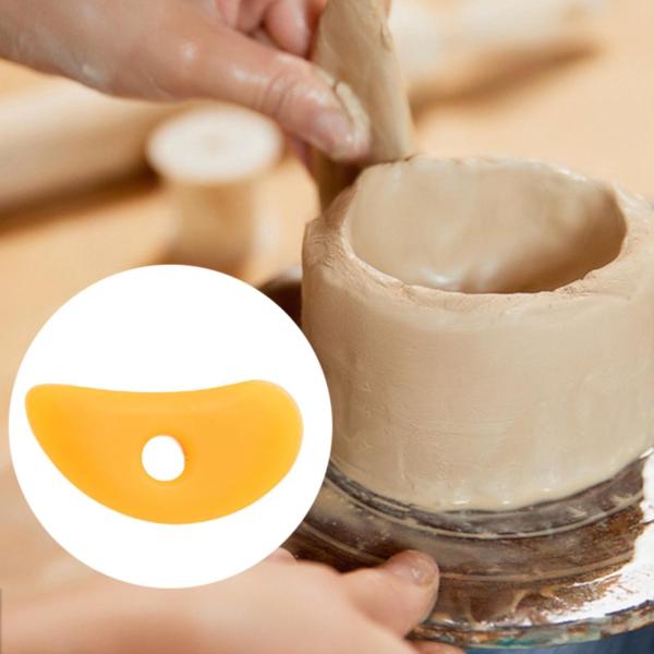 陶器用粘土リブ 日常作業用 陶器粘土用丈夫なゴムリブ オレンジ