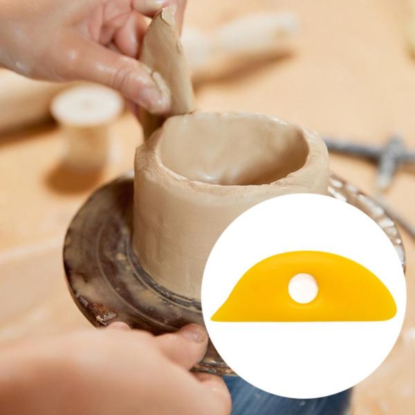 陶器用粘土骨 日常作業用 陶器粘土用丈夫なゴム骨 黄色