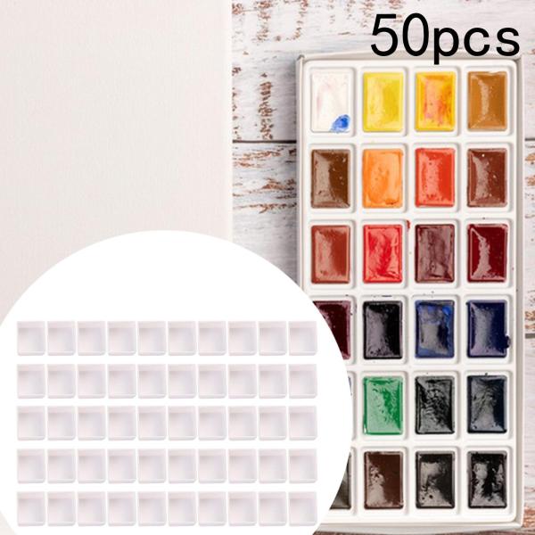 50pcs空の水彩塗料パンパレットの絵画のための多機能クラフト