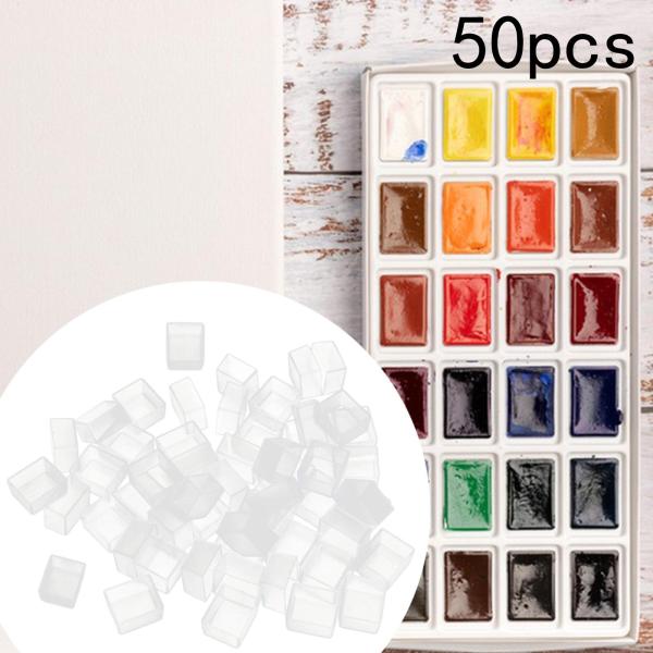 50pcs空の水彩塗料パン絵画パレットのための多機能クラフトクリア
