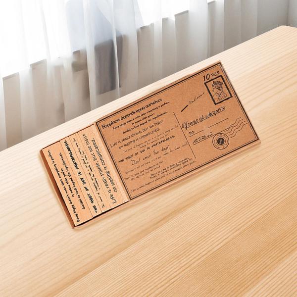 木製スタンプセット 手作り インスピレーションあふれる名言集 文字プロジェクト スタイル B