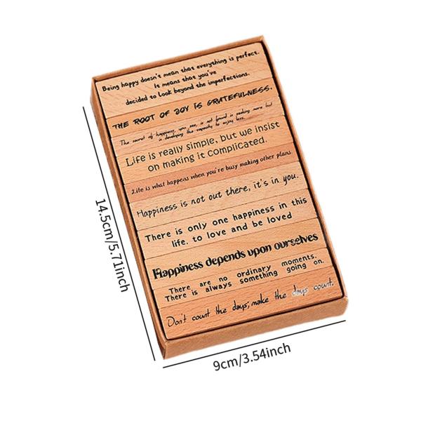木製スタンプセット 手作り インスピレーションあふれる名言集 文字プロジェクト スタイル B