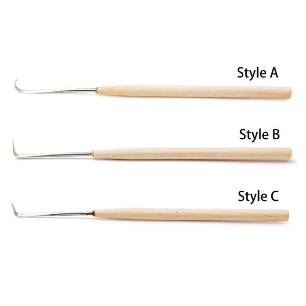 陶器トリミングツール プロフェッショナル 木製ハンドル ギフト 粘土トリミングツール スタイルA