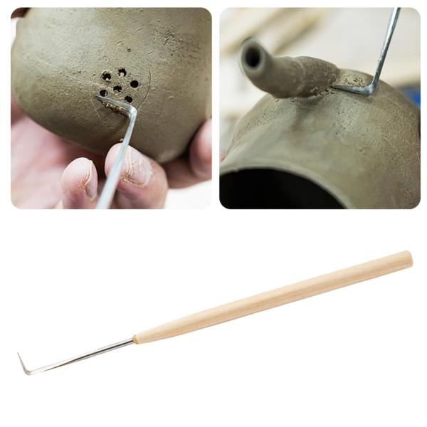 陶器トリミングツール プロフェッショナル 木製ハンドル ギフト 粘土トリミングツール スタイル B