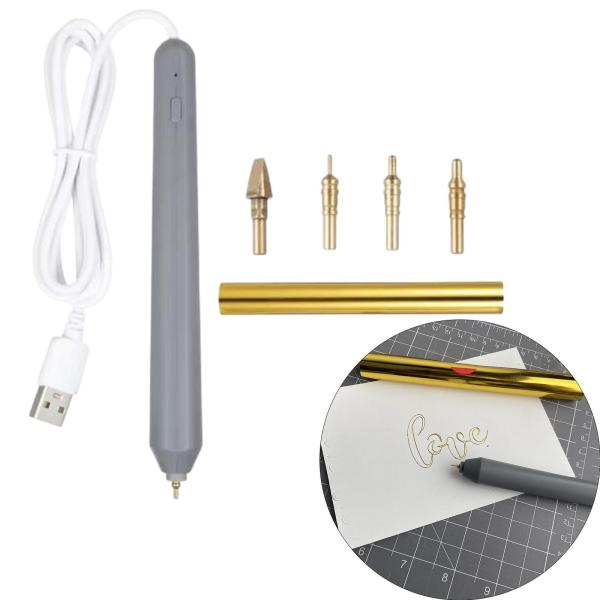 USBヒートホイルペンスクラップブッキングツールキット高性能ホットエンボススタンピングスタンピングペンDIYクラフトエンボスの4つのサイズのヒント