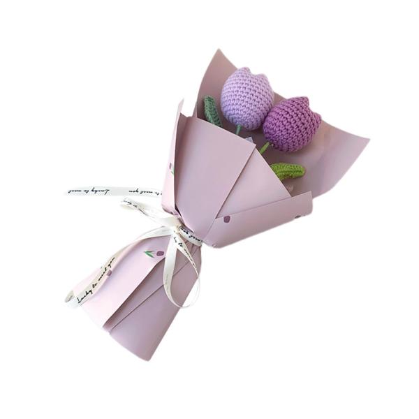 かぎ針編みの花束 母の日 先生の日 誕生日 バイオレットの花を編む