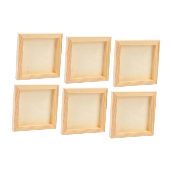 6枚の未完成木製キャンバスパネル 8インチの絵画用キャンバス木製パネルボード