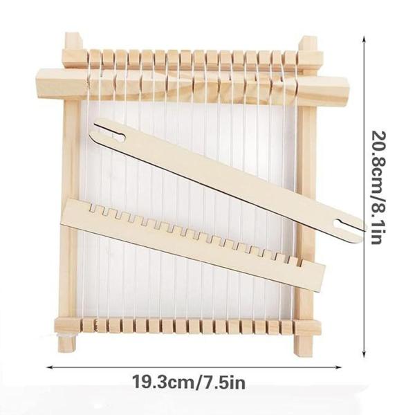 木製織り機キット 織り機 糸付き ポータブル ハンドメイド タペストリー織機 DIY クラフト ニット スカーフ 帽子 ブランケット用