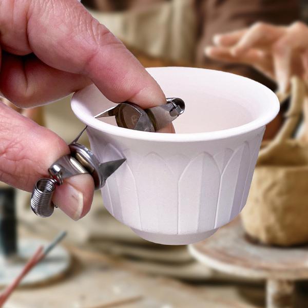 2 個セット 陶器用粘土釉薬クランプ、陶器用釉薬着色クリップ、指先でを塗るクリップ