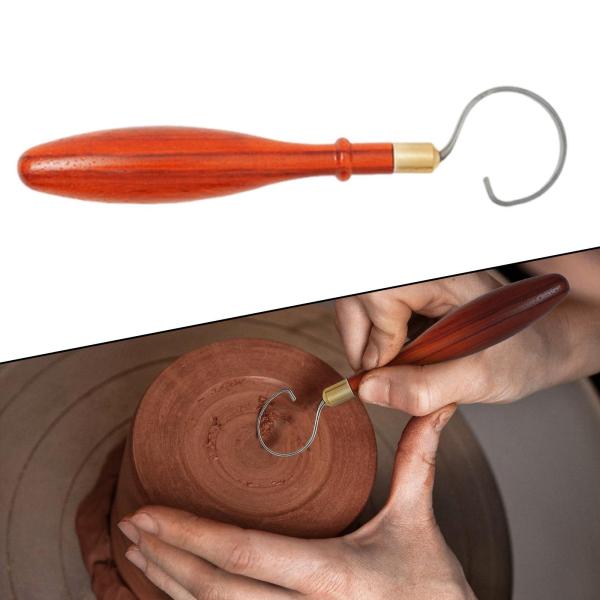 陶芸用トリミング彫刻ツール、彫刻モデリングペン、木製ハンドル木製リボン、アーティストクラフト、趣味家向け