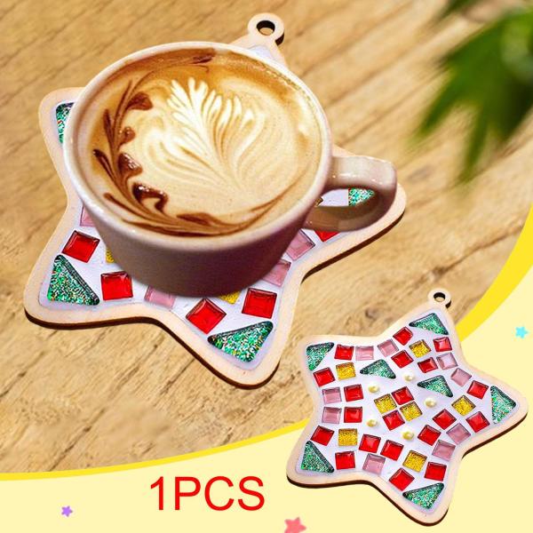 モザイクタイルコースタークラフトキット モザイククラフト ホリデーギフト 木製コースタースター付き