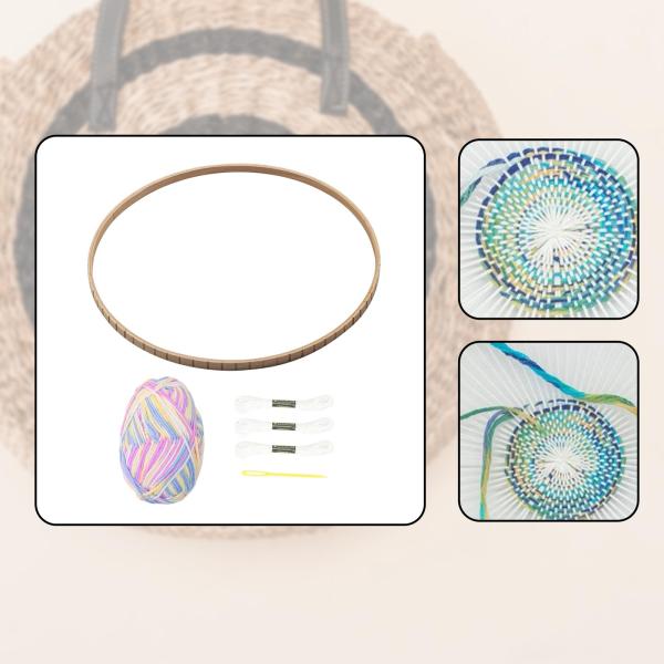 織り機キット 親子の絆を深めるコースター作り 手動編み機 パープルホワイト 木 編み織機 DIY手編み 円形織り機