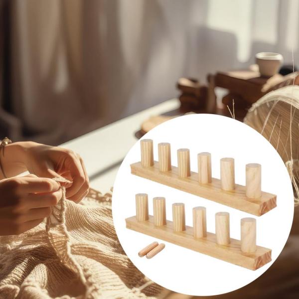 チャンキーブランケット織機 女性用 木製織機フレーム 糸工芸プロジェクト初心者向け 2個