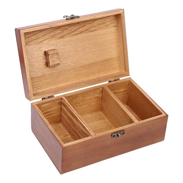 裁縫愛好家のためのレトロな木製裁縫箱家庭用裁縫道具ホルダー木製