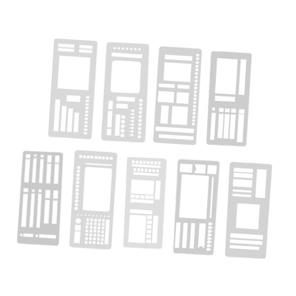 9 個 ジャーナルステンシル DIY 描画テンプレート 目標 多機能 ToDo リスト 再利用可能なプランナー トラッカー テンプレート ホリデーカー